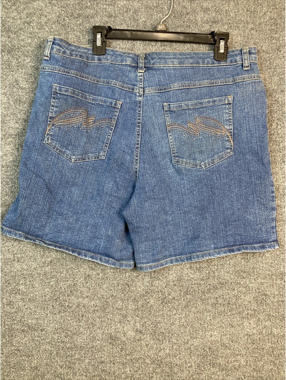 Kim Rogers Womens Size 16 Medium Wash 7" Inseam Blue Denim Jean Shorts EUC